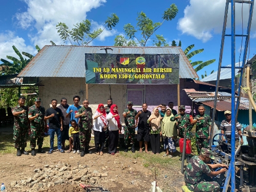 Dandim 1304/Gorontalo, Buka titik Sumur Bor Program TNI AD Manunggal Air Bersih